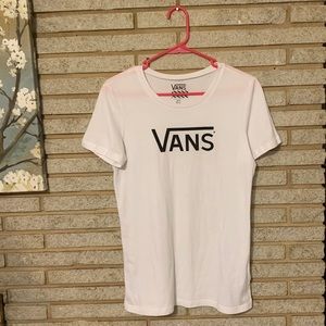 🛹 VANS white T shirt, Black logo! NWOT!!